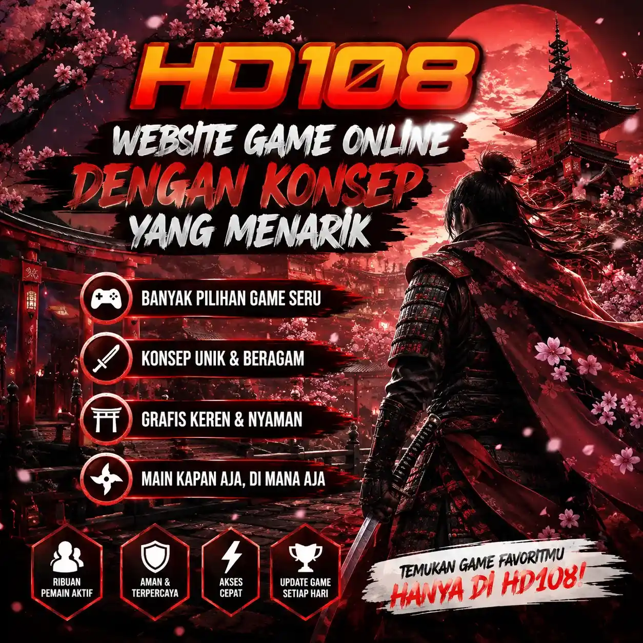 HD108 | Website Game Online Hits dan Unik dengan Konsep Menarik